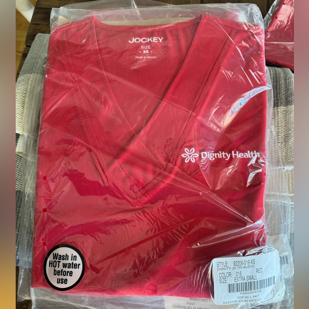 Jockey red scrub top